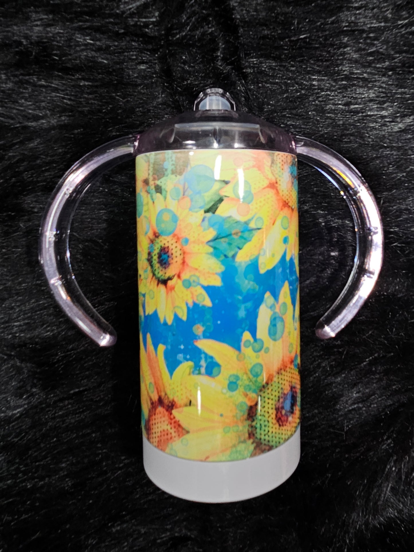 Watercolor Sunflowers - 12 oz. Stainless convertible tumbler - 2 lids in one!
