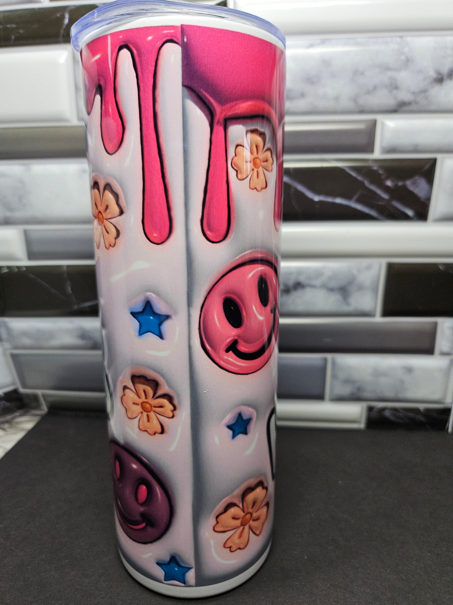 On my Husbands last nerve - 3D 20 oz. Stainless skinny Tumbler