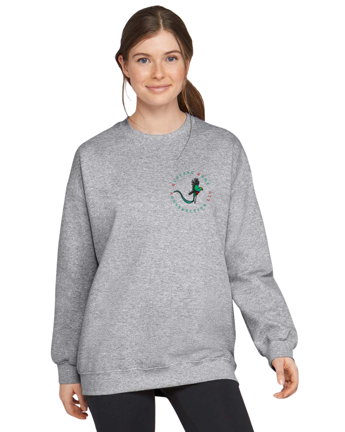 Quetzal Construction Adult Crew Neck Sweatshirt - Heather gray