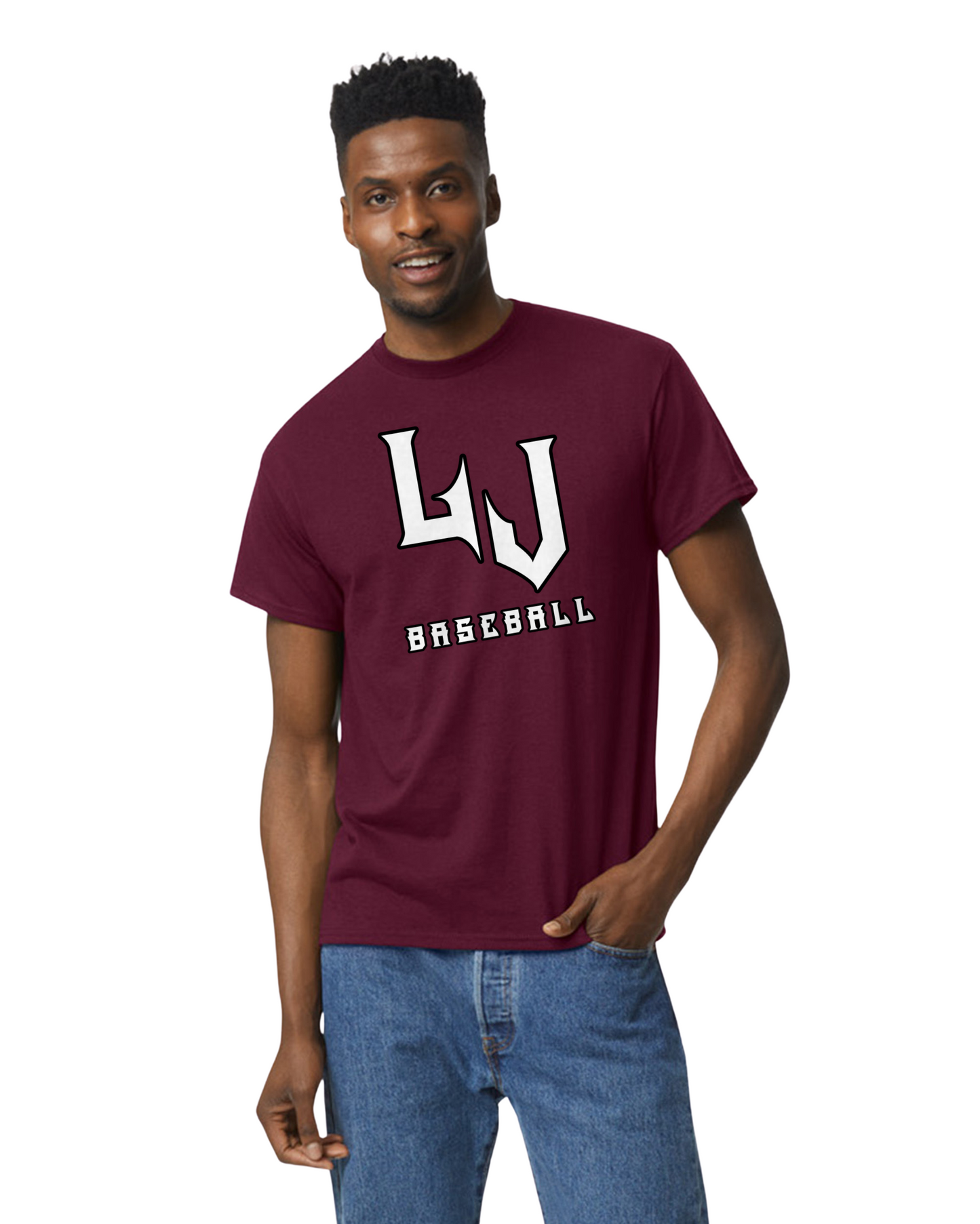 Adult Lumber Jacks Spirit Wear Crew t-shirts - maroon