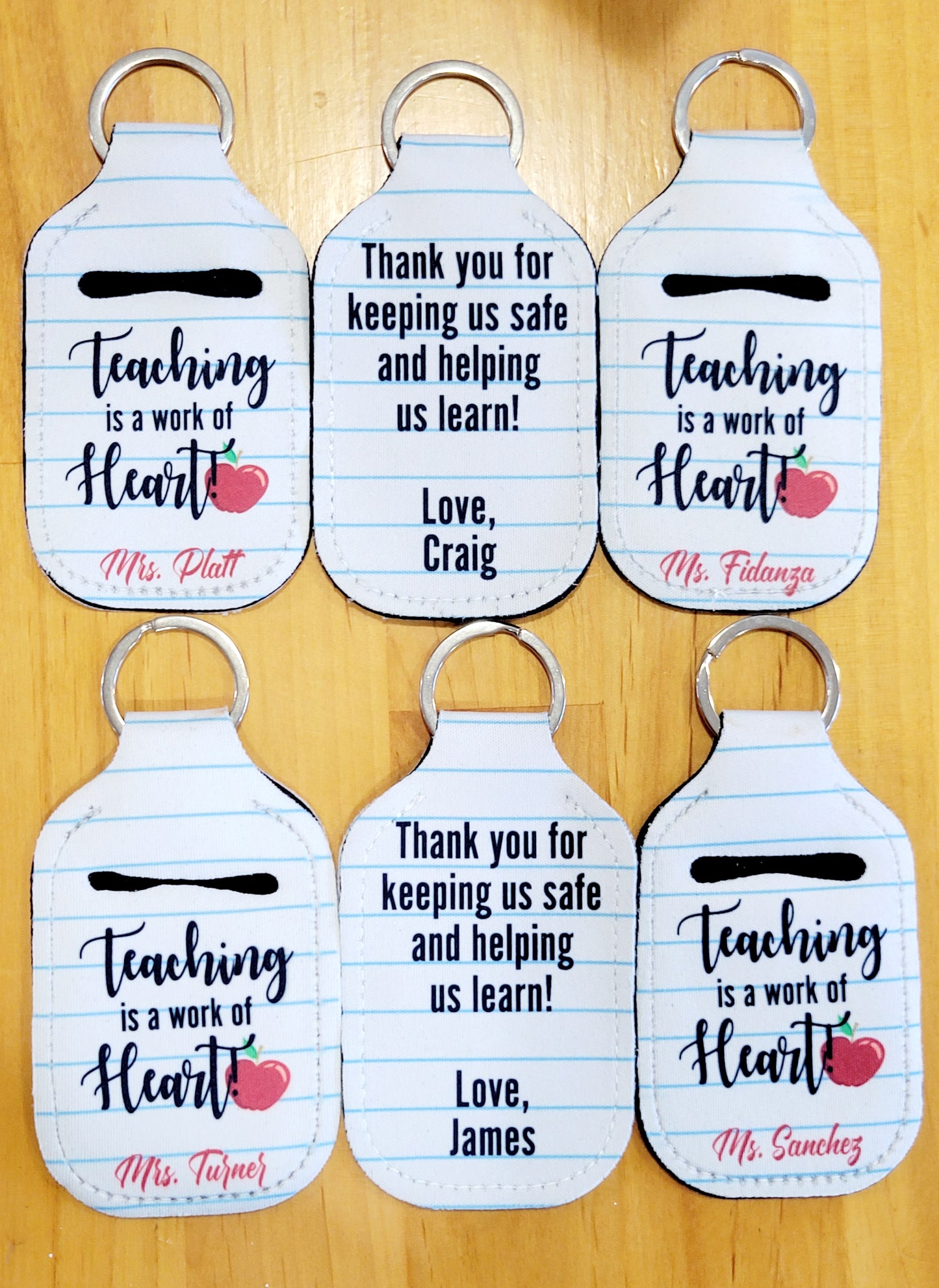 Teacher appreciation Holiday Hand Sanitizer holder keychain gift