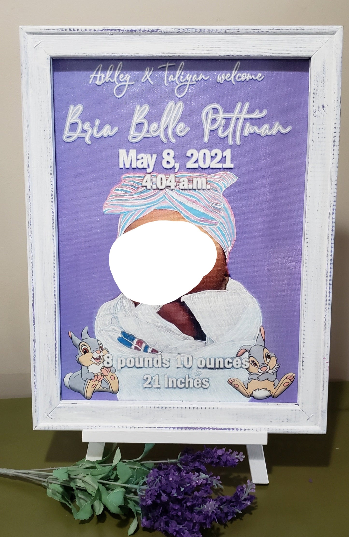 Custom Canvas Birth Stat Announcement