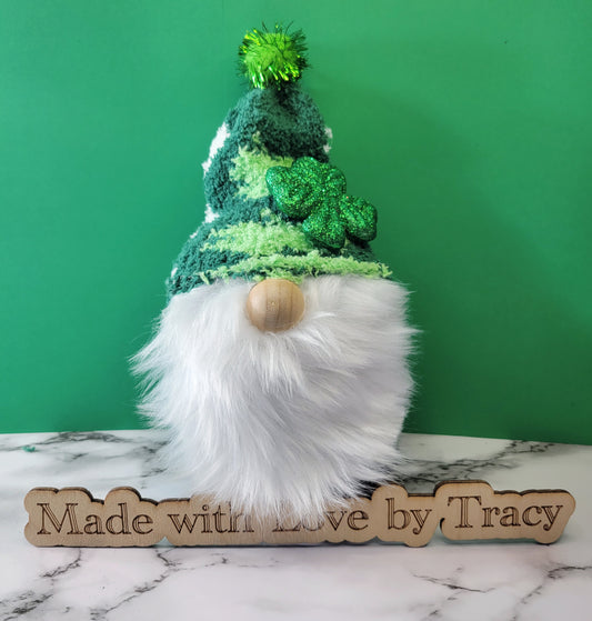 Handmade St. Patrick's Day lucky gnome