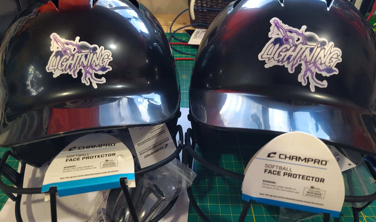 Custom Softball or Baseball Helmet Logo Graphic (front)