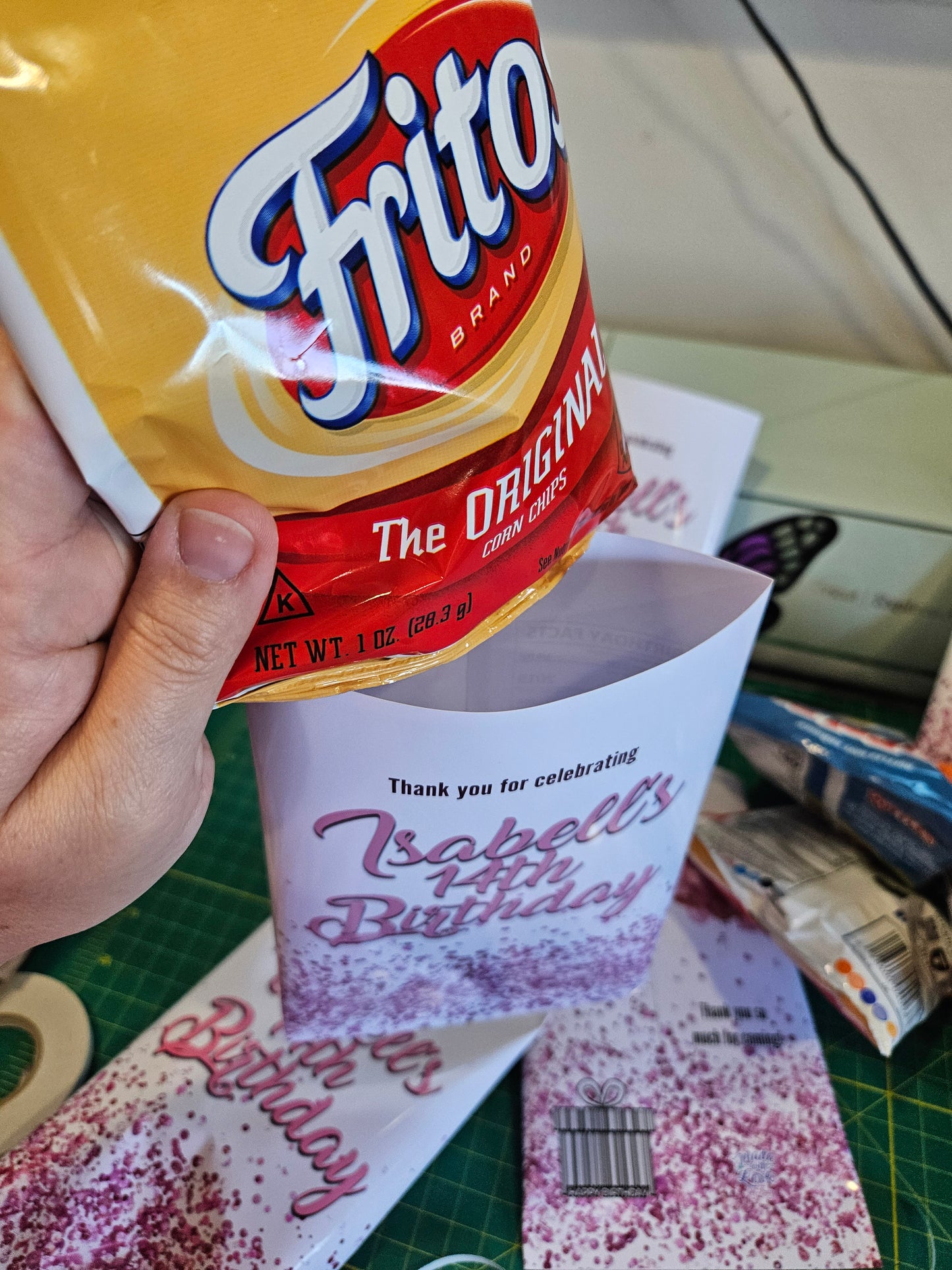 Custom Chip or snack bag - Party favors  (filled)