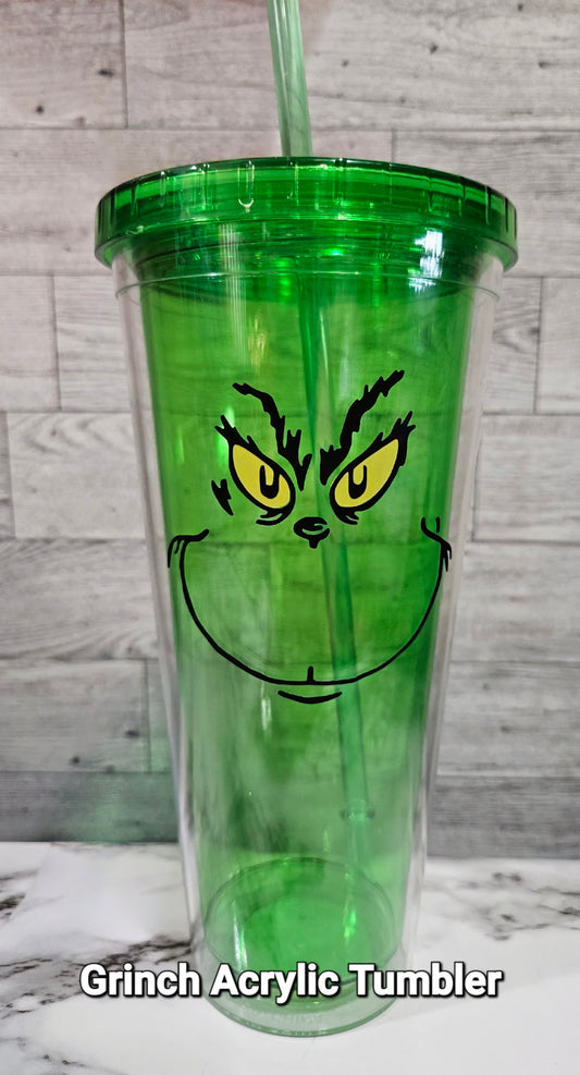 16 Ounce Acrylic Grinch Tumbler