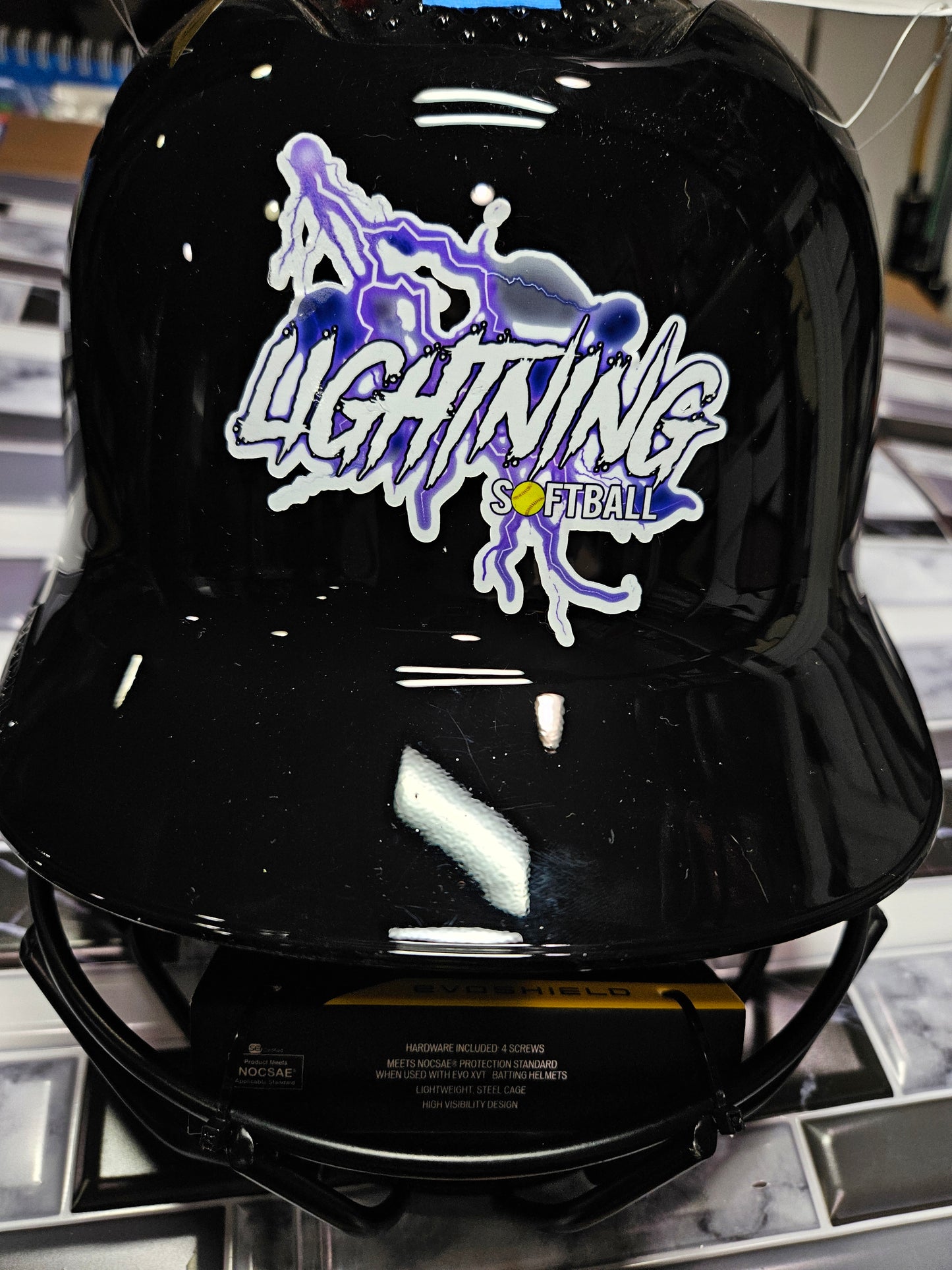 Custom Softball or Baseball Helmet Logo Graphic (front)