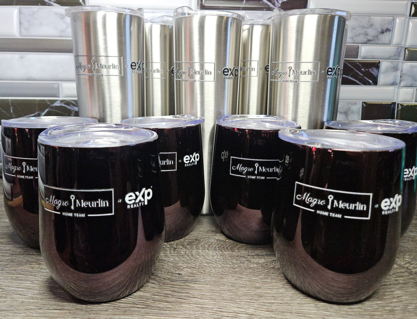 Custom Drinkware applied decals- Magro Meurlin EXP logo