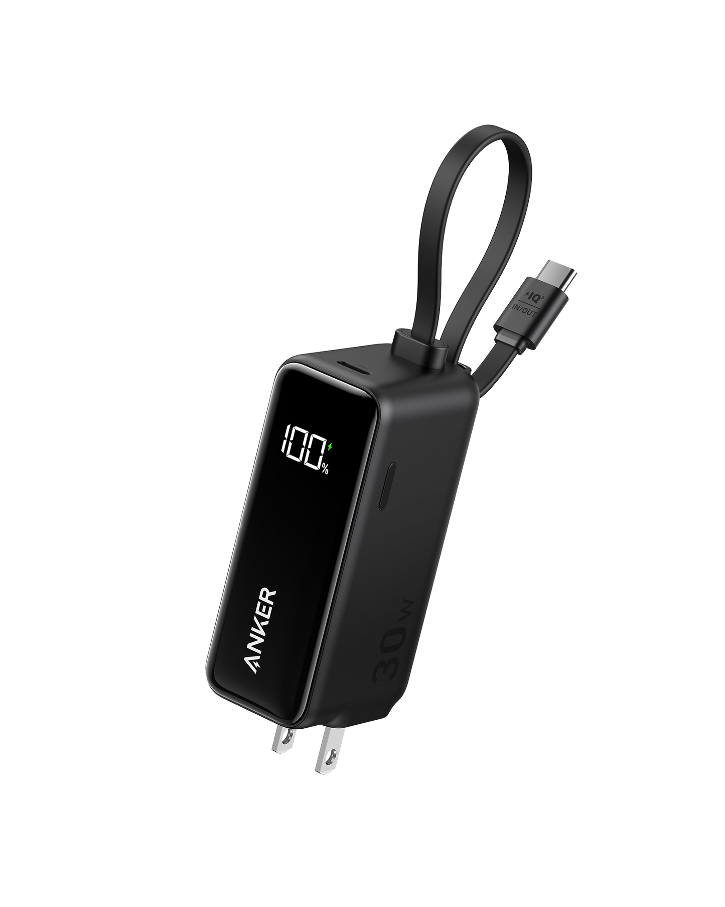 Anker Power Bank (30W, 5k,  Fusion, Built-In USB-C Cable)