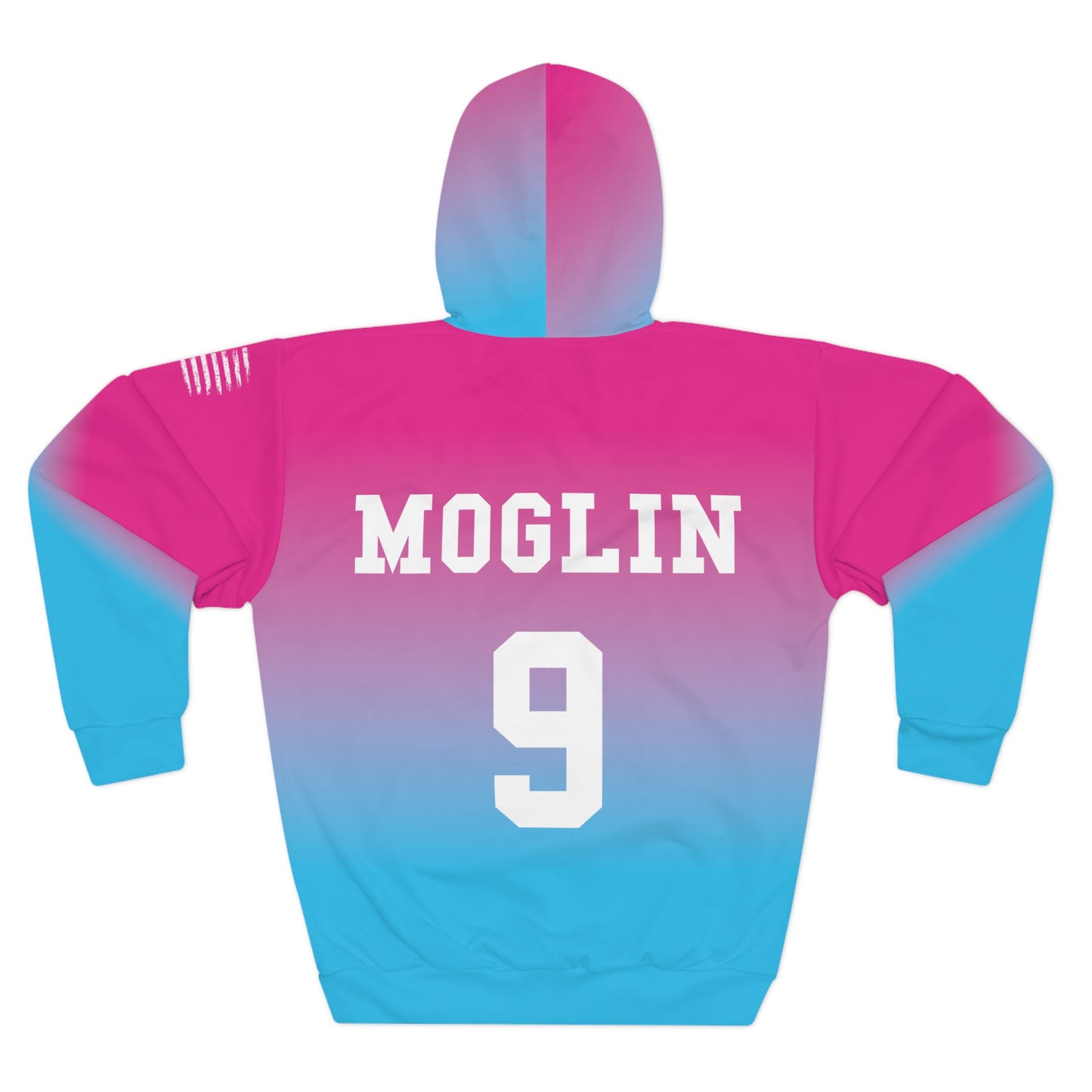 Lumberjacks Ombre Hoodie — Pink-to-Blue Team Pullover with Custom Name & Number