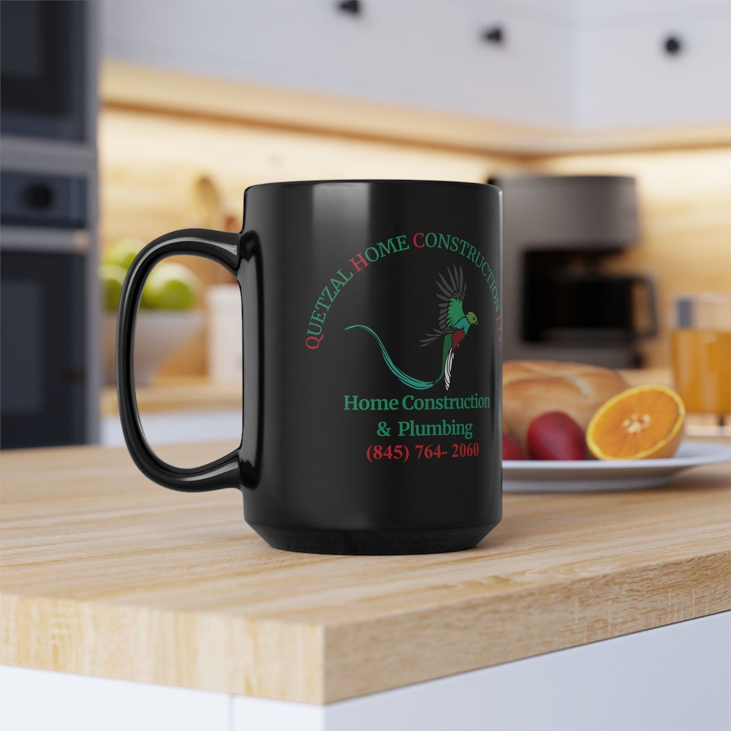 Bulk Black customized Mugs - larger size 15 oz.  10+