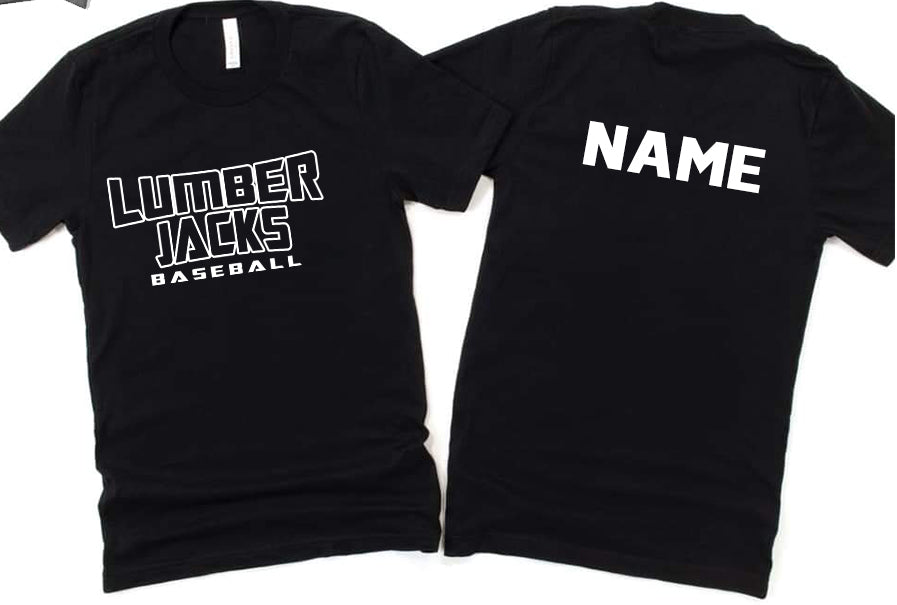 Adult Lumber Jacks Spirit Wear Crew t-shirts - black