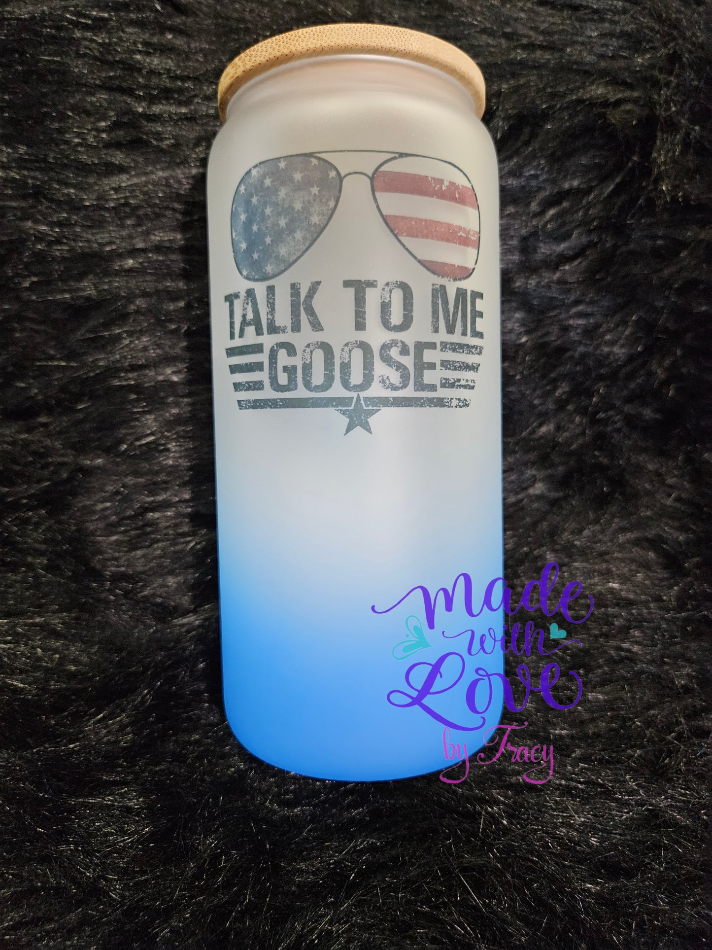 20oz "Talk to me Goose" glass tumbler