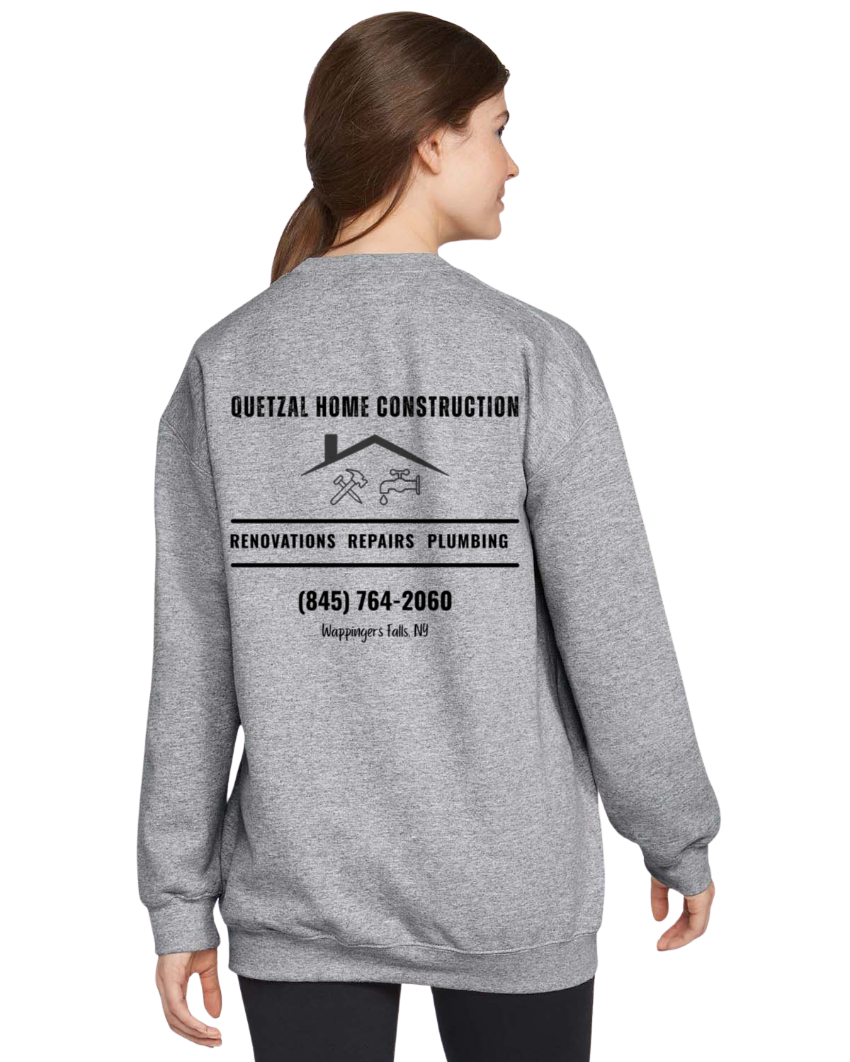 Quetzal Construction Adult Crew Neck Sweatshirt - Heather gray