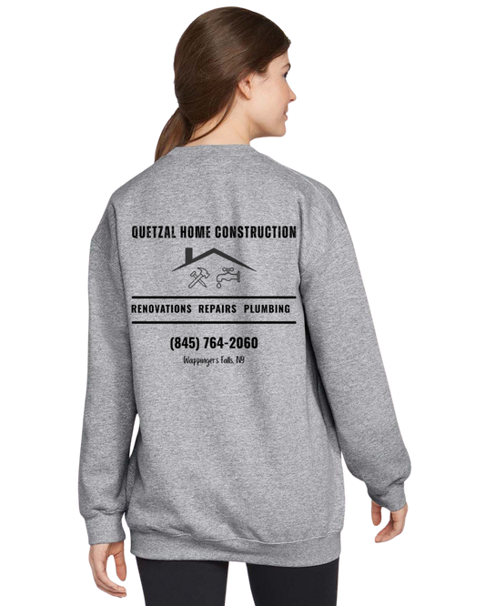 Quetzal Construction Adult Crew Neck Sweatshirt - Heather gray