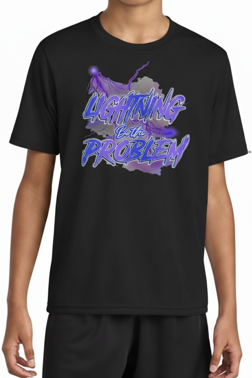 Lightning Be the Problem Youth performance tee