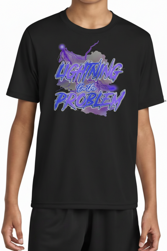 Lightning Be the Problem Youth performance tee