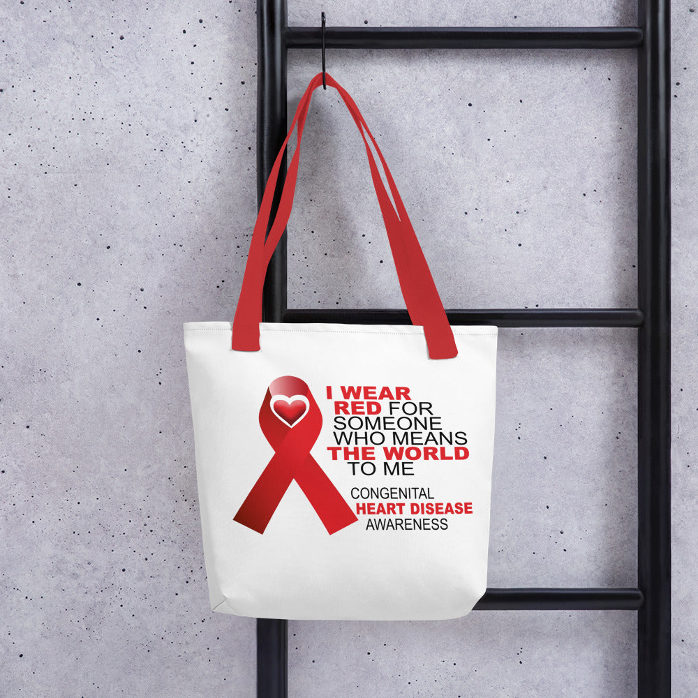 CHD Wear red for my son Tote bag