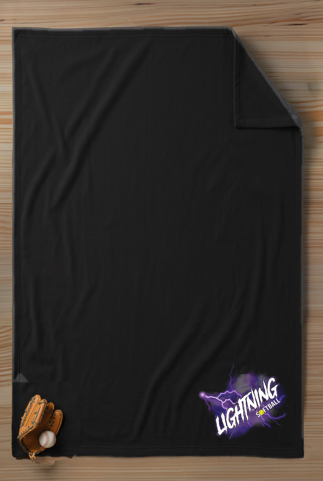 Lightning Softball Fleece Sweatshirt Blanket