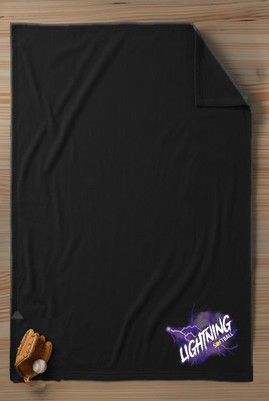 Lightning Softball Fleece Sweatshirt Blanket