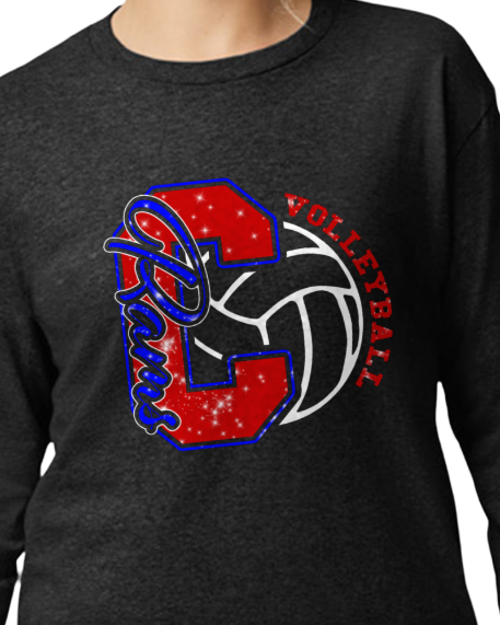 Carmel Rams Volleyball (Glitter) long sleeve shirt