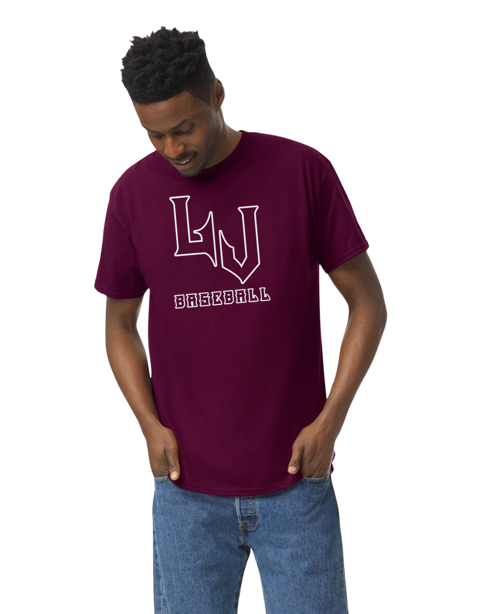 Adult Lumber Jacks Spirit Wear Crew t-shirts - maroon