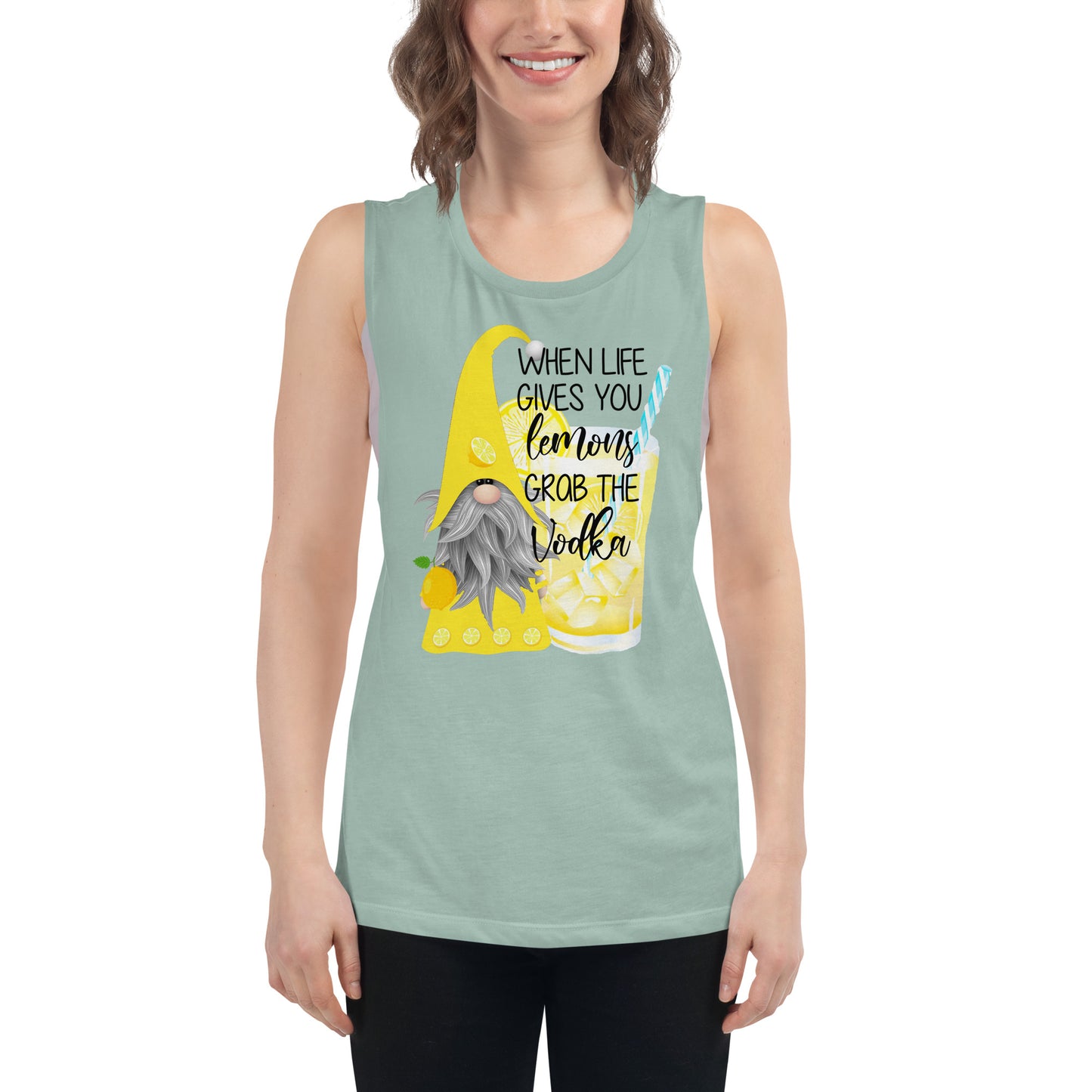 Life gives you Lemons, Grab the Vodka Ladies’ Muscle Tank