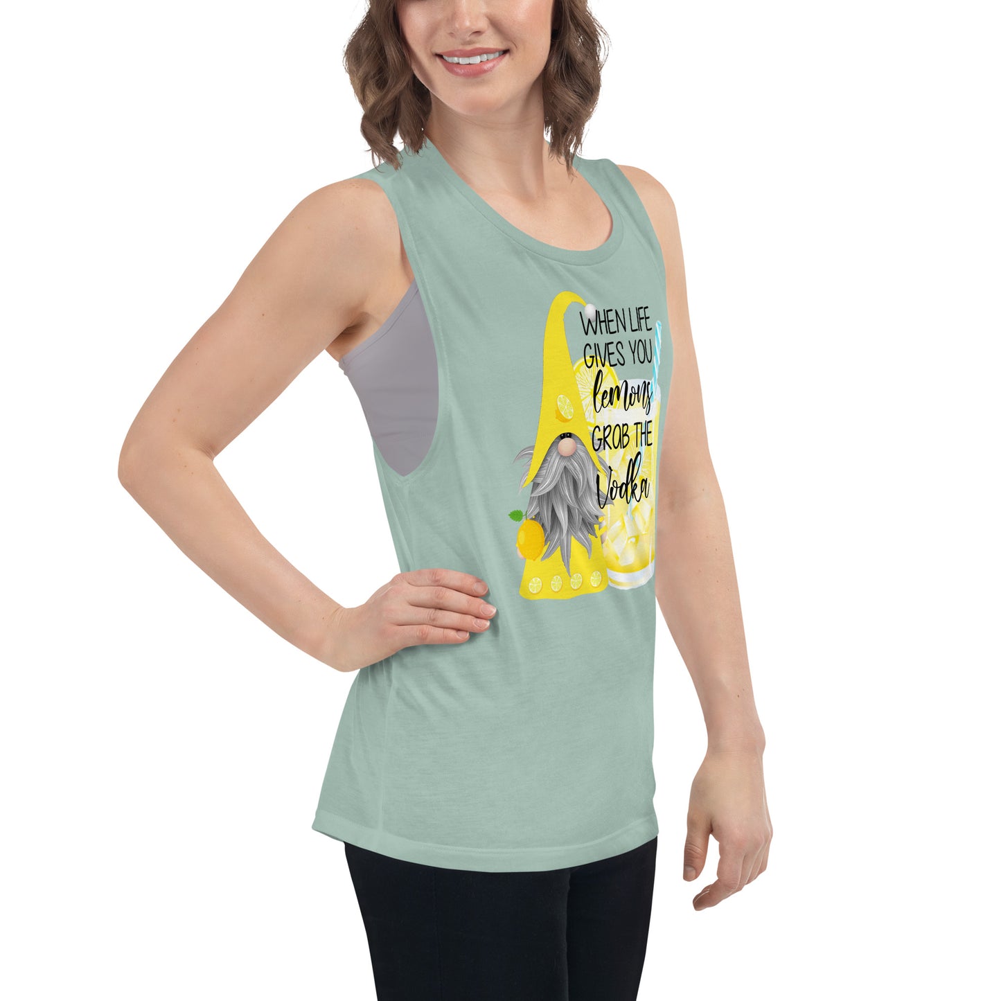 Life gives you Lemons, Grab the Vodka Ladies’ Muscle Tank