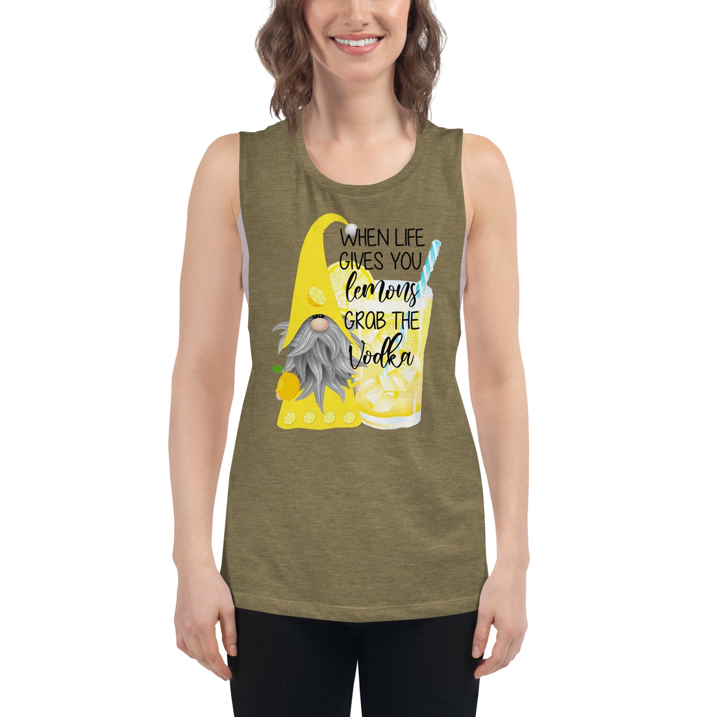 Life gives you Lemons, Grab the Vodka Ladies’ Muscle Tank