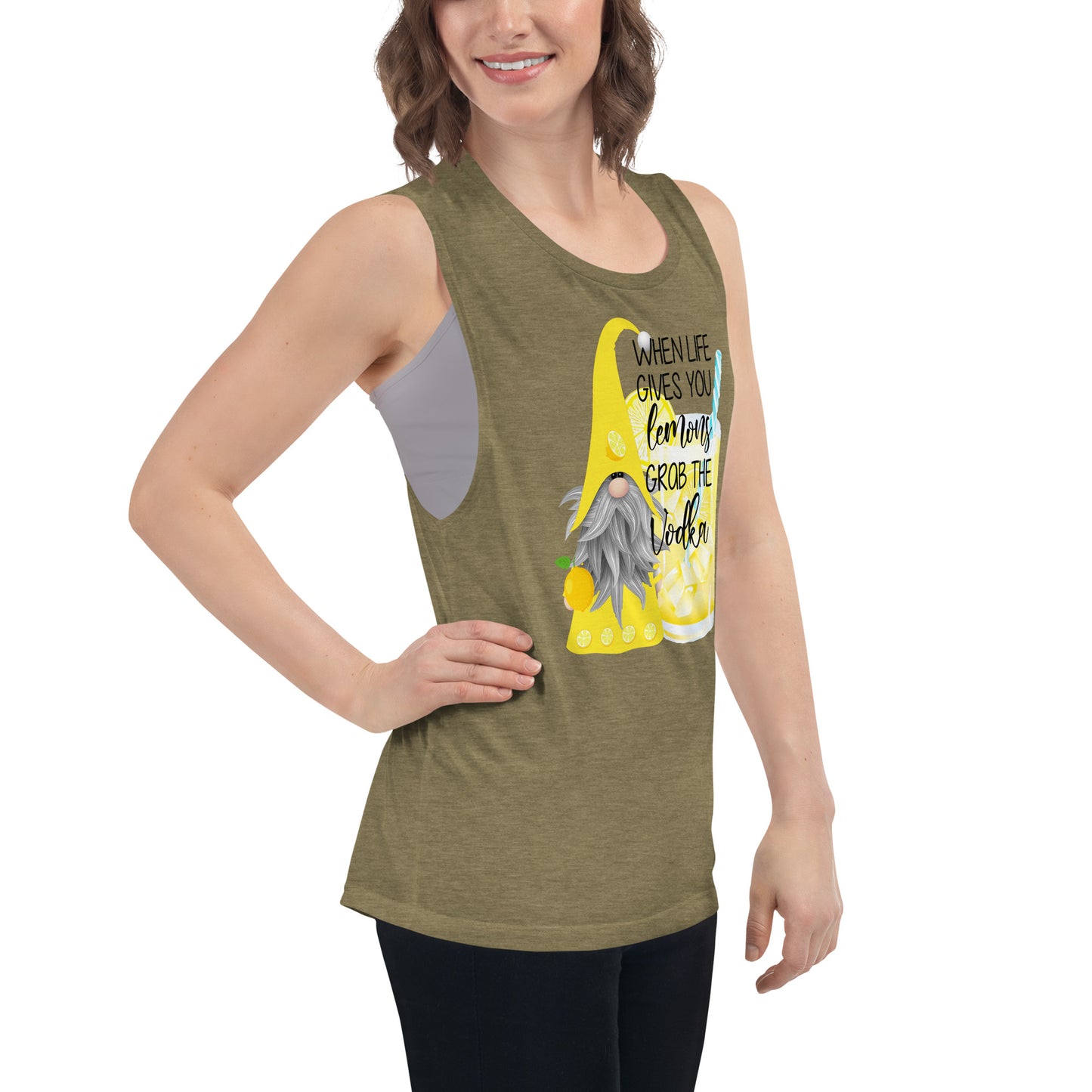 Life gives you Lemons, Grab the Vodka Ladies’ Muscle Tank