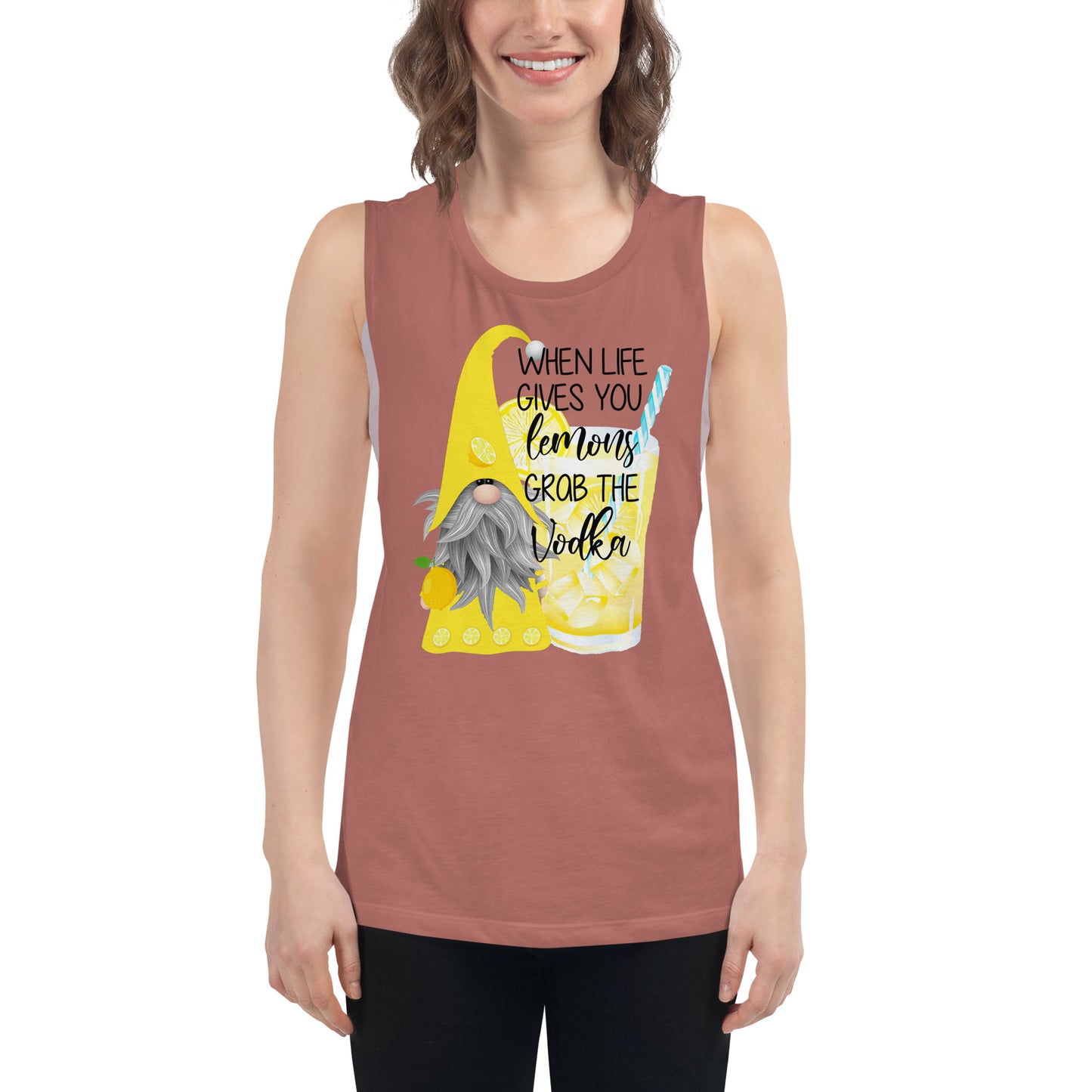 Life gives you Lemons, Grab the Vodka Ladies’ Muscle Tank