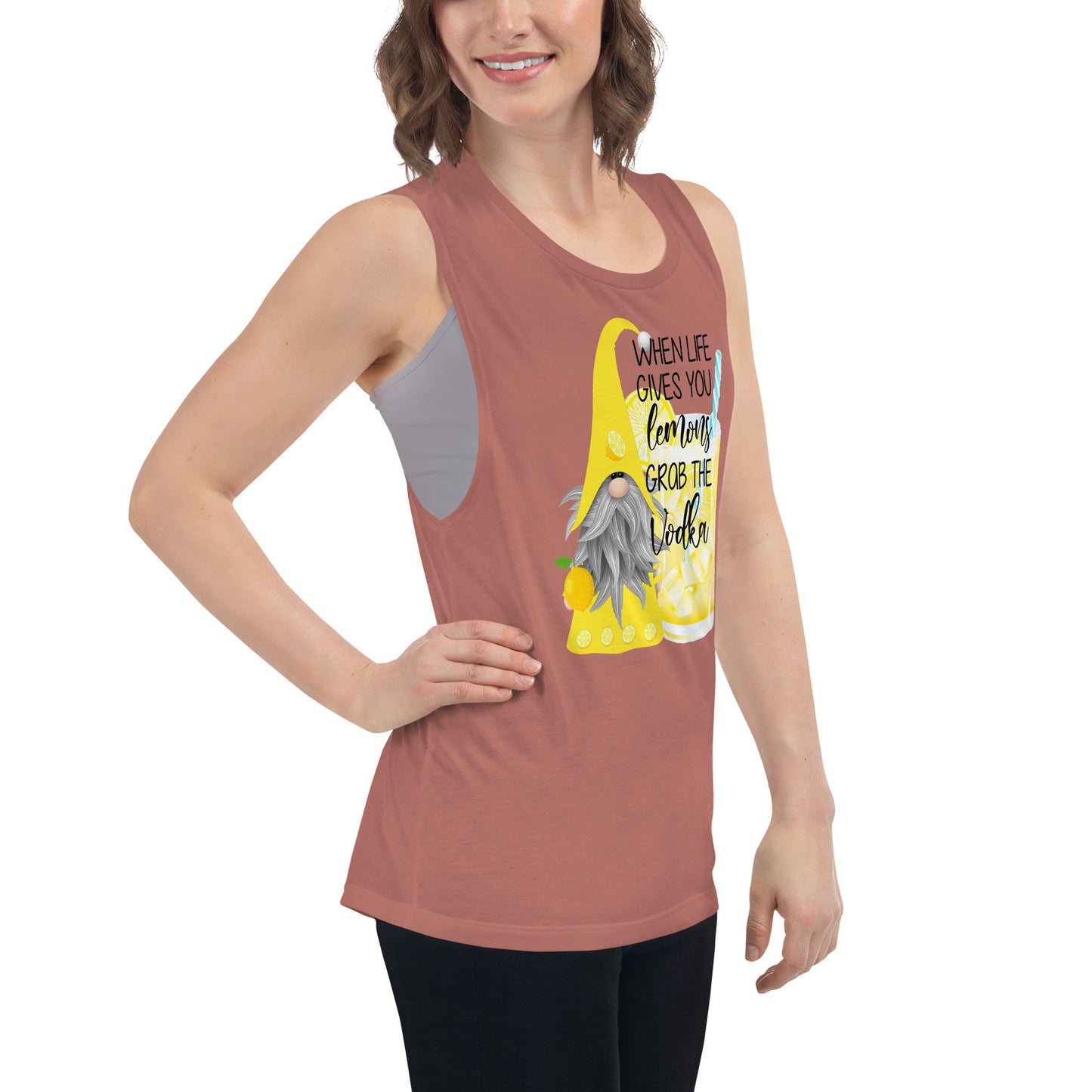 Life gives you Lemons, Grab the Vodka Ladies’ Muscle Tank