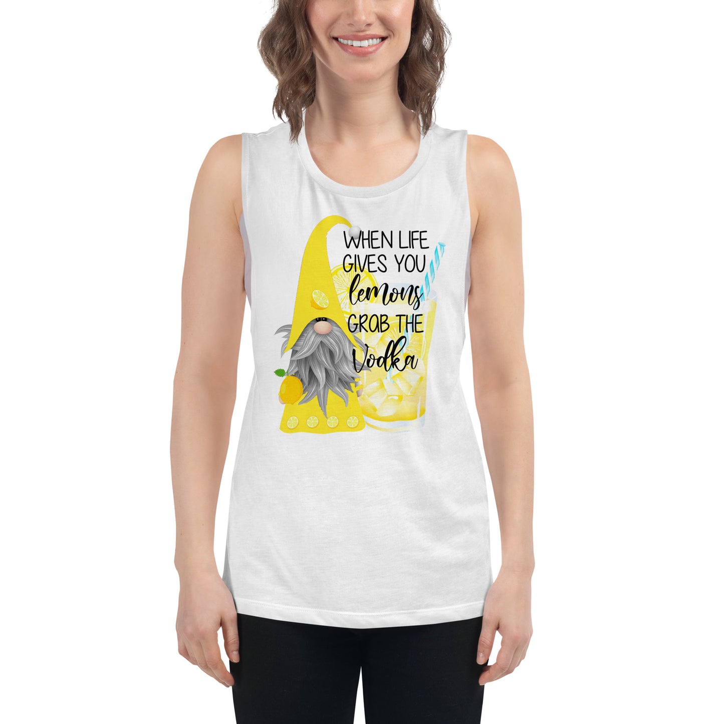 Life gives you Lemons, Grab the Vodka Ladies’ Muscle Tank