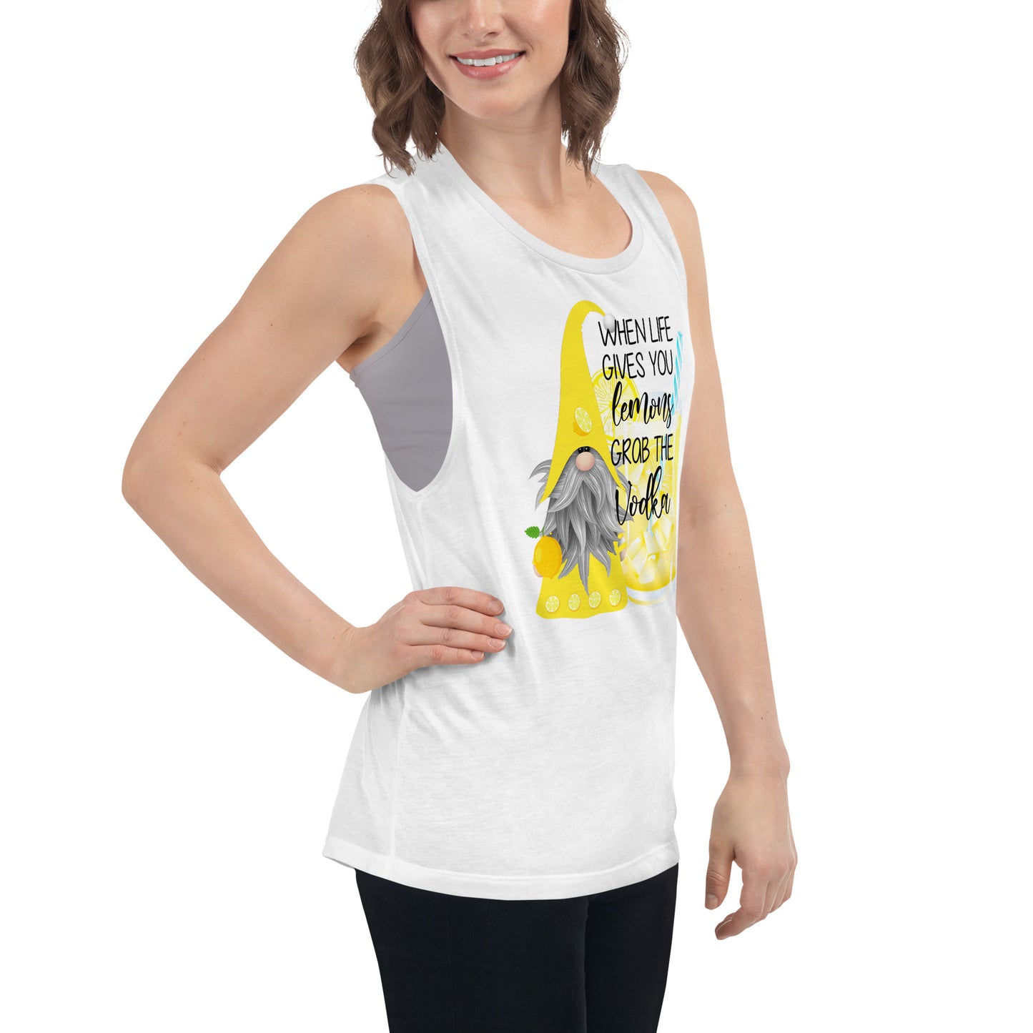 Life gives you Lemons, Grab the Vodka Ladies’ Muscle Tank