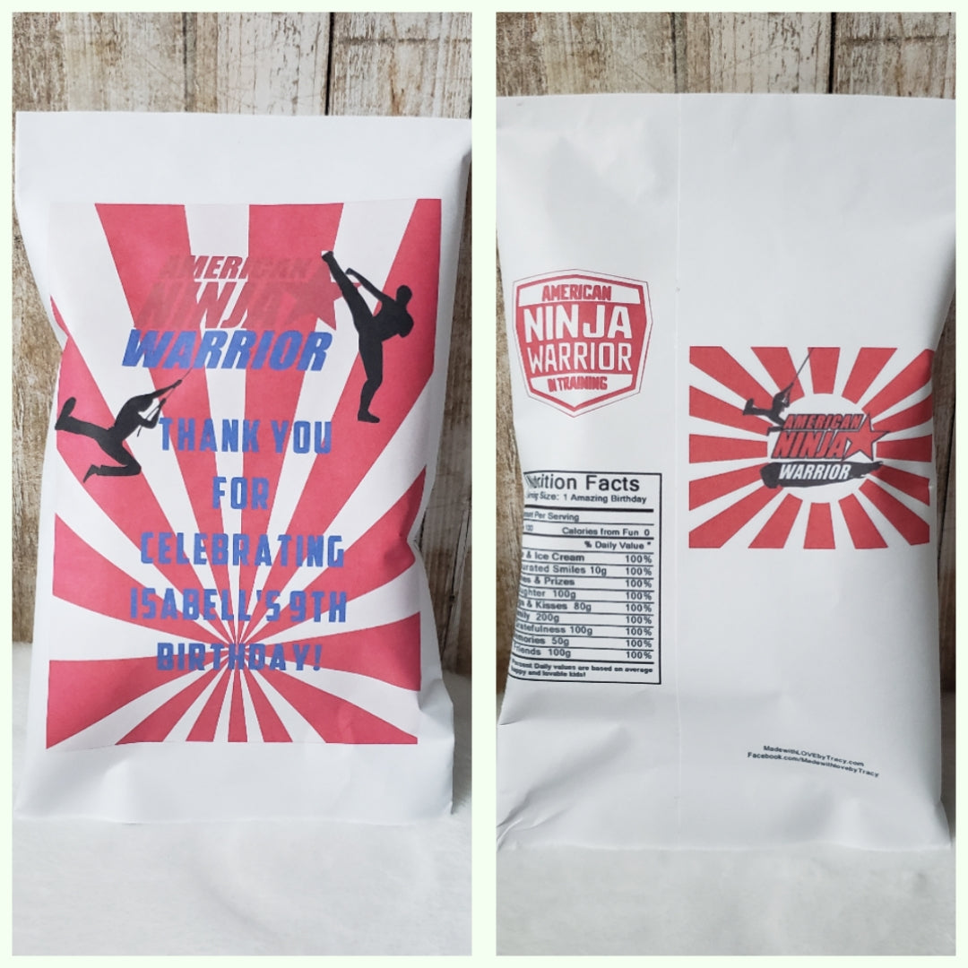 Custom Chip or snack bag - Party favors  (filled)