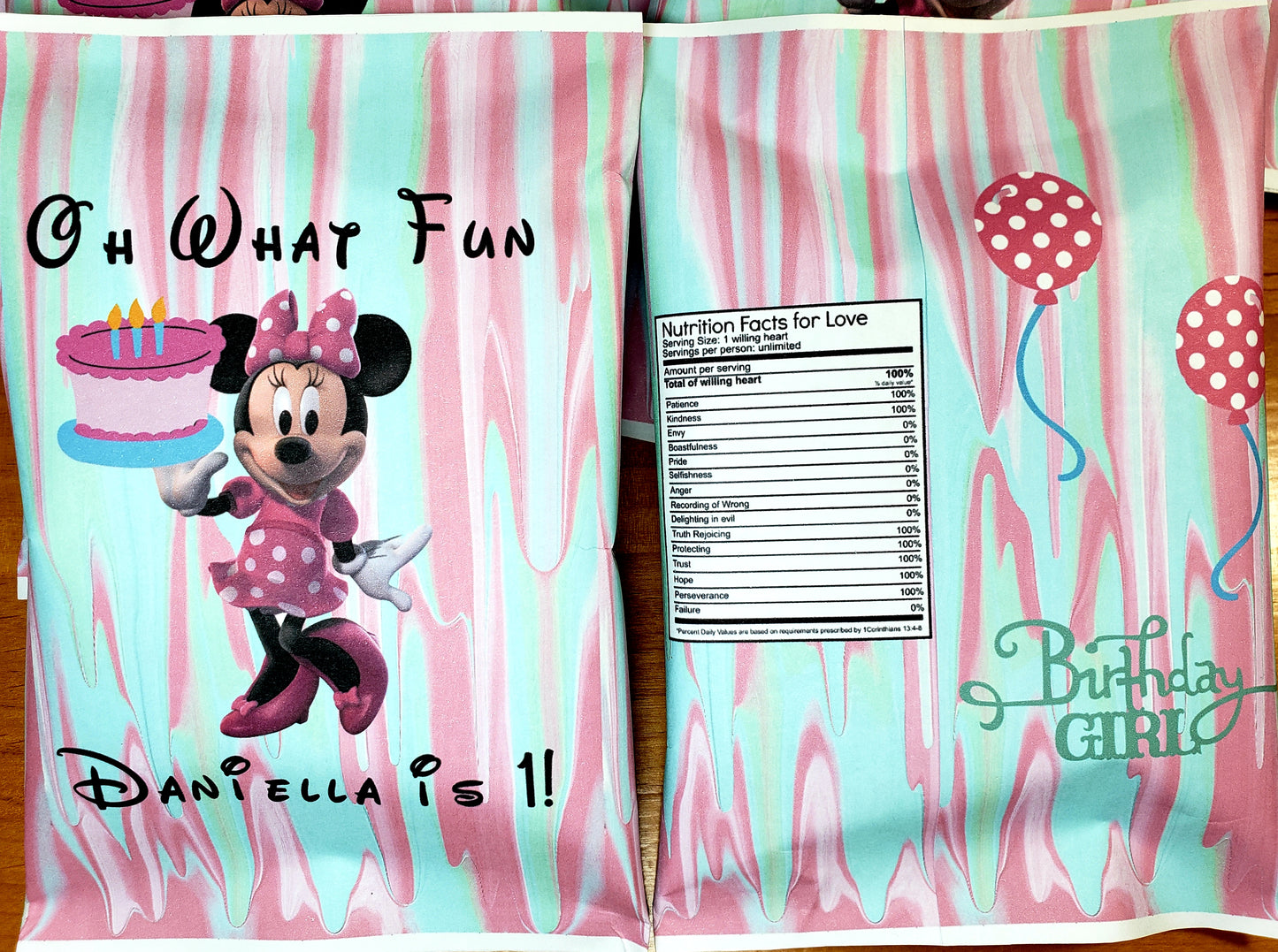 Custom Chip or snack bag - Party favors  (filled)