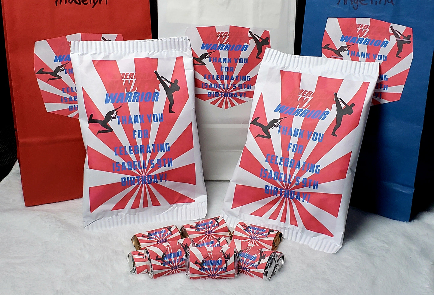 Custom Chip or snack bag - Party favors  (filled)