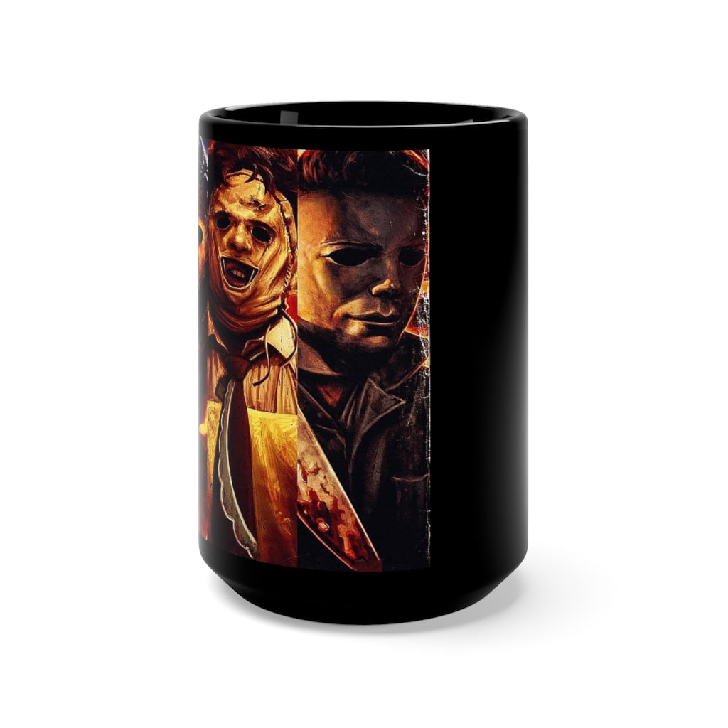 Horror Halloween mug Freddy, Jason, Michael, Black Mug 15oz