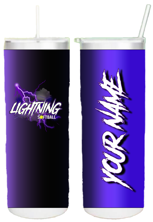 Lightning Softball Stainless Steel Tumbler  *2 SIZES  - Spirit Wear - Local orders only