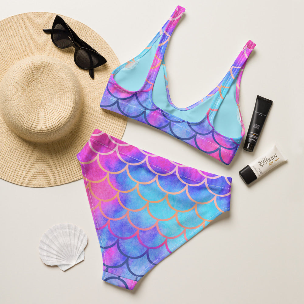 Mermaid scales Recycled high-waisted bikini