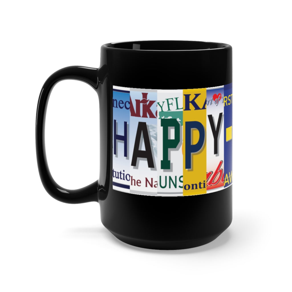 Happy Campers Black Mug 15oz