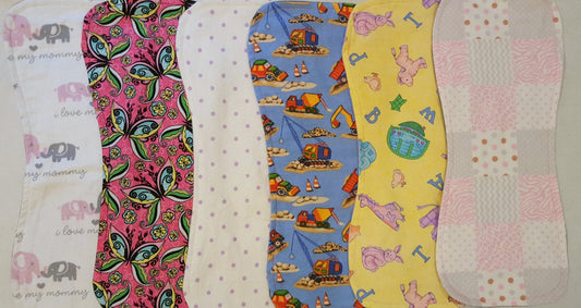 Custom handmade burp cloths - various sizes - absorbent  or waterproof available