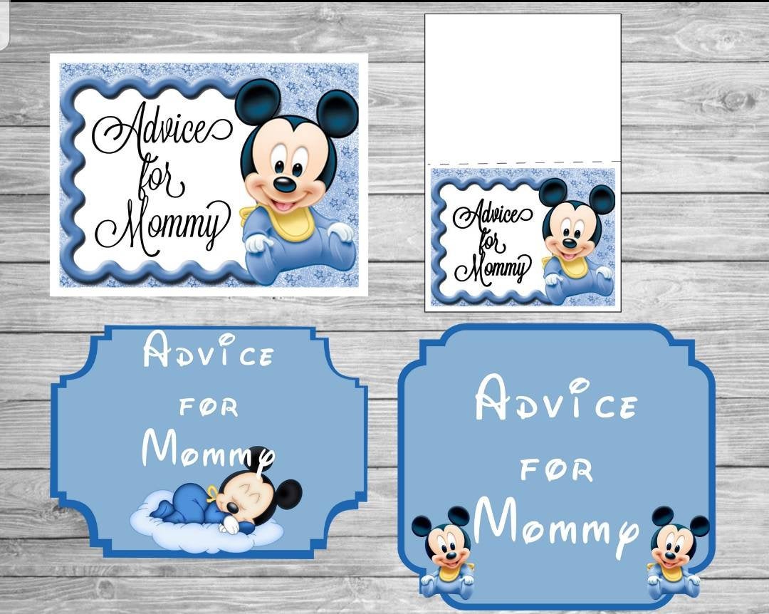 Custom theme baby shower "Mommy advice" cards with sign