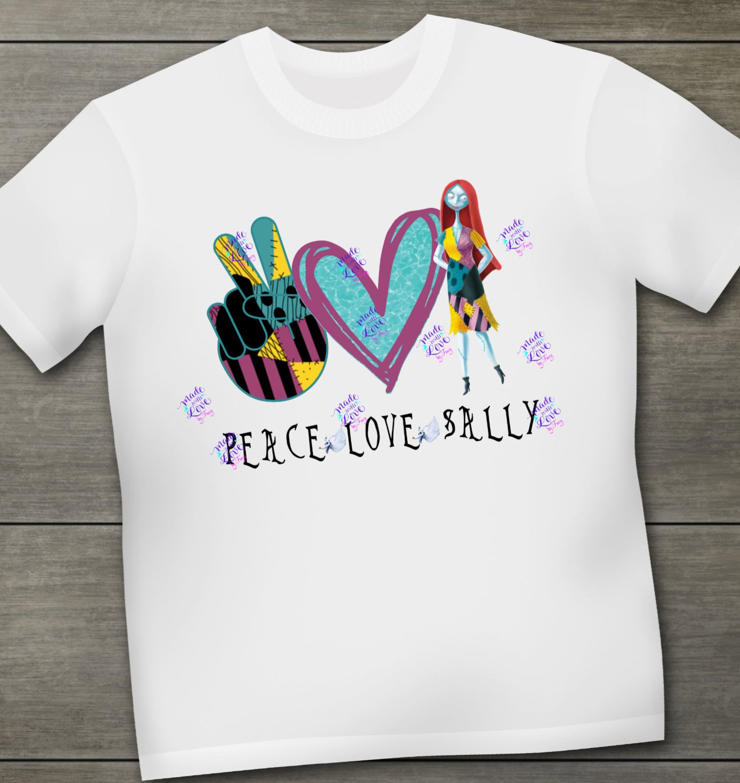 Peace Love Sally Nightmare Before Christmas JPEG PNG  waterslide Sublimation instant downloadable printable clipart tumbler apparel