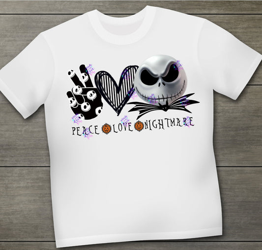 Peace Love Nightmare Jack Skellington PNG JPEG waterslide Sublimation instant downloadable printable clipart tumbler apparel