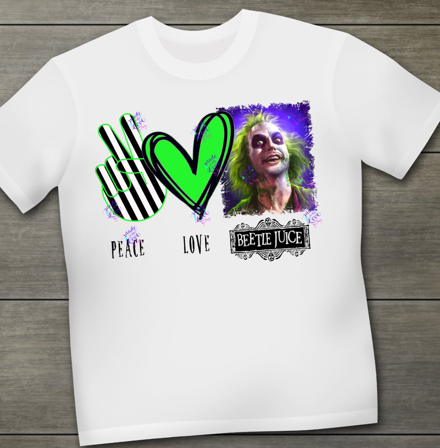 Peace Love Beetlejuice JPEG PNG waterslide Sublimation instant downloadable printable clipart tumbler apparel