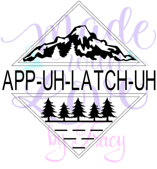 Appalachian Mountain App uh latch uh sublimation clipart svg png