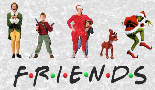 Christmas Movie "Friends" - Rudolph, Buddy the Elf, Tim Allen Santa, the Grinch, Kevin from Home Alone JPG