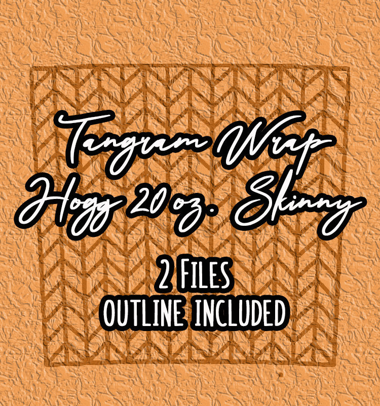 Tangram Conical Wrap Hogg 20 oz. Skinny - 2 files (outline file INCLUDED) Tumbler template  conical wrap, waterslide,  digital PNG