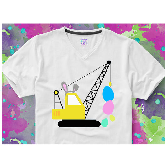 Easter egg crane construction vehicle Clipart- PNG tumbler, waterslide, apparel, sublimation digital download